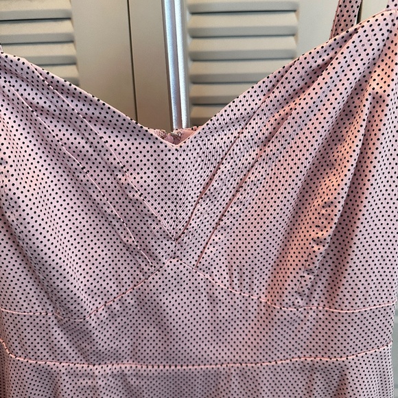 Torrid Black Pink Lace Polka Dot Retro Swing Dress Size 16 - Picture 7 of 12